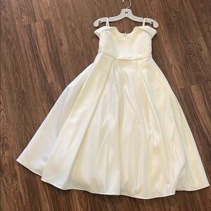 David's Bridal Cream Strapless A-Line Dress